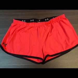 Pink and black Under Armour size large athletic shorts